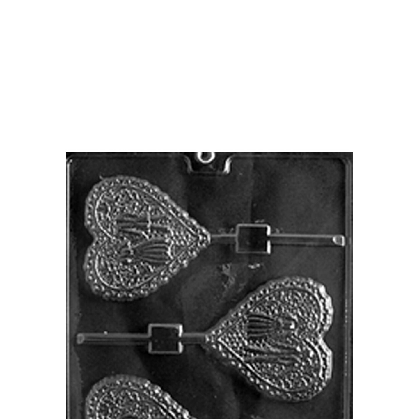 Lacy Bride and Groom Heart Lolly Chocolate Mold for Wedding Treats