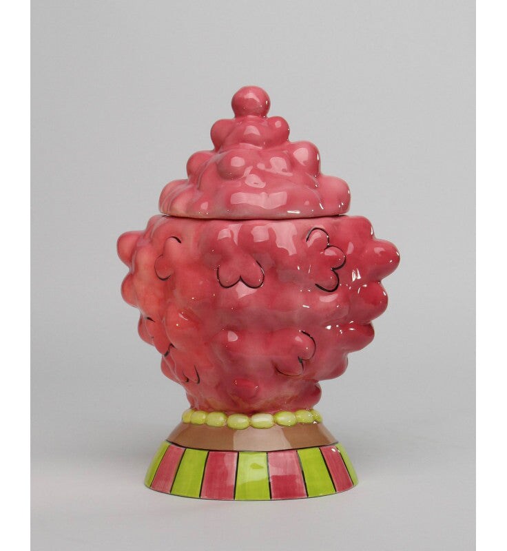 Ceramic Dollymama African American Pink Hair Cookie Jar, Kitchen Decor, Cafe Decor, Gift for Her
