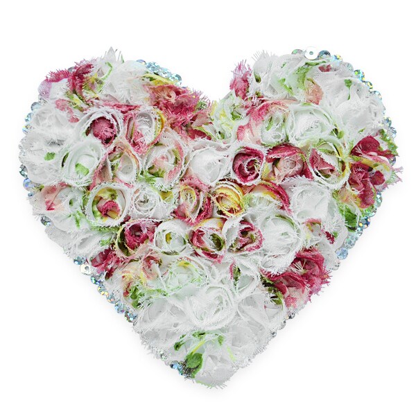 Small Rolled Fabric Heart Applique