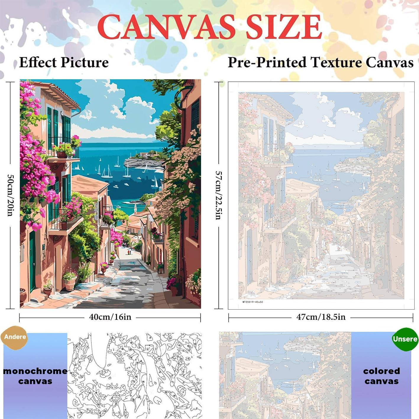 Landscape Paint by Number for Adults Beginner-Scenery Paint by Numbers Kit,Painting Paint by Number on Canvas Without Frame Acrylic Oil Painting for Gift Home Wall Decor 16x20inch