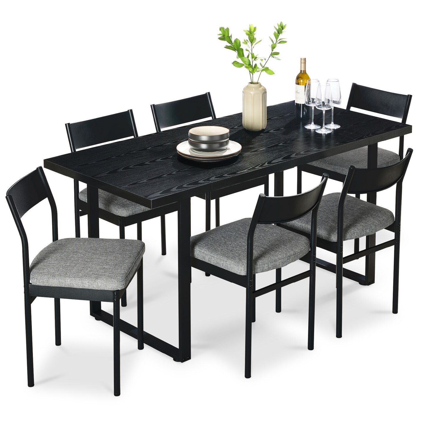 Best Choice Products 7-Piece Modern Dining Set, Upholstered Cushion, Durable Metal Frame w/ 6 Chairs
