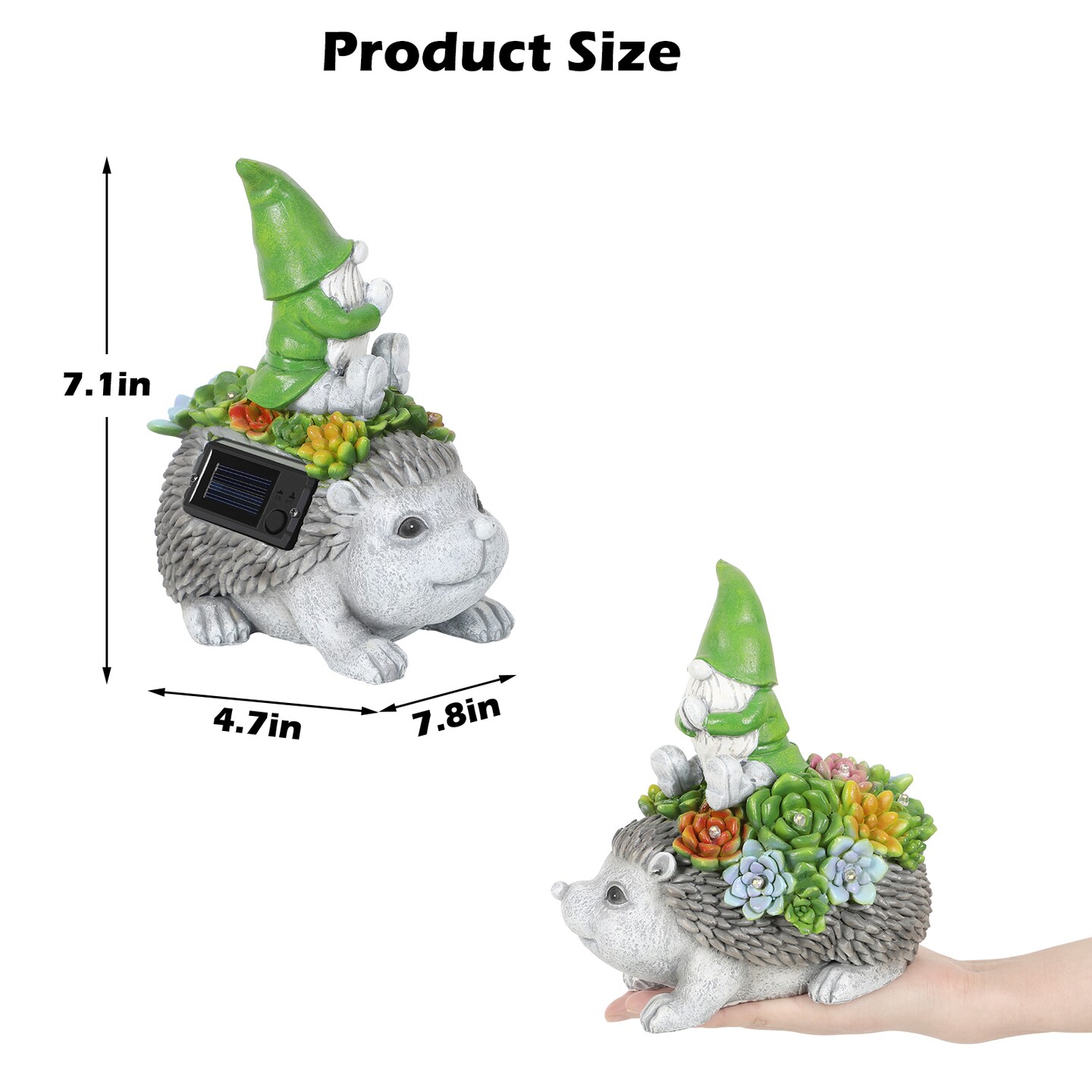 Solar Statue Lamp, Hedgehog ELF Resin Ornament Lamp, Garden, Lawn, Patio, Balcony, Yard Decorations