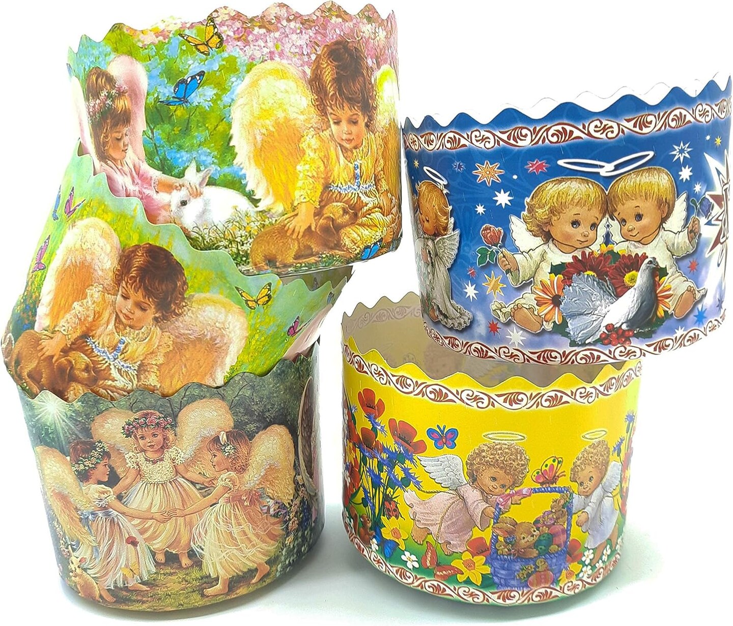 12 oz Easter Bread Baking Paper Molds | 12 Pack Forms | Round Non Stick Kulich Paska Mold - Panettone Paper Mold W 4.33 x H 3.35-In