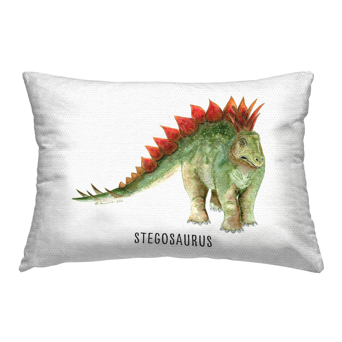 Stupell Industries Stegosaurus Dinosaur Learning Outdoor Printed Throw Pillow Design by Brett Blumenthal, 14 x 7 x 20