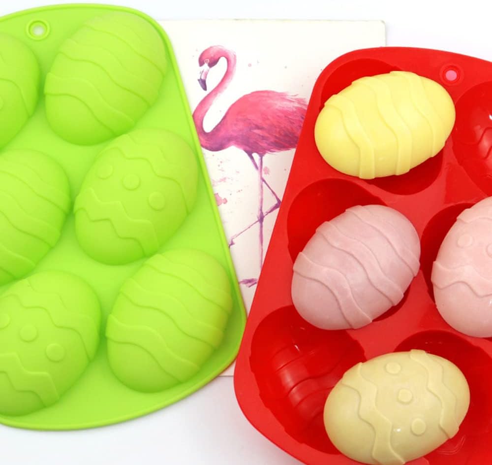 2 Pieces Easter Silicone Egg Mold Egg Shape Baking Chocolate Candy Mold for Easter Theme Party Decoration