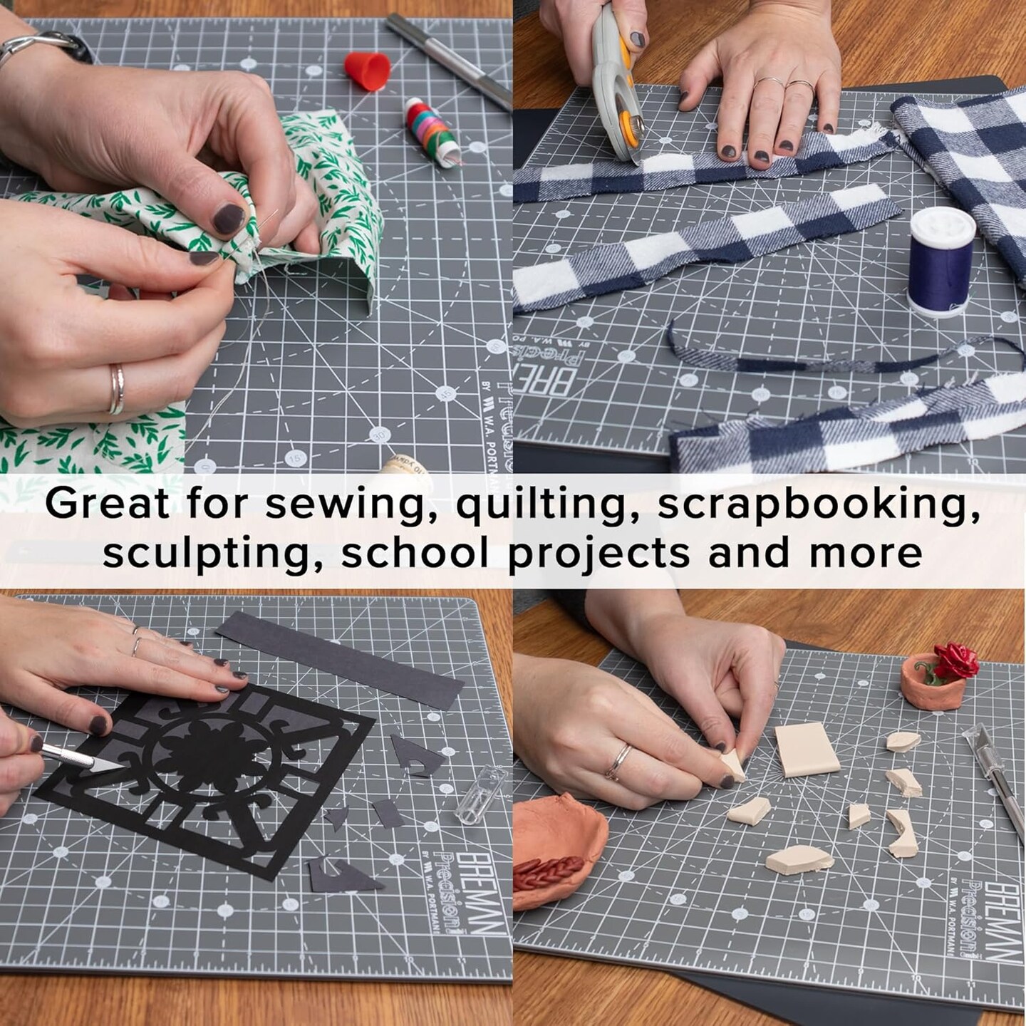 Rotating Self Healing Cutting Mat Set - 13x13 Inch Rotating Cutting Mat for Sewing and Quilting