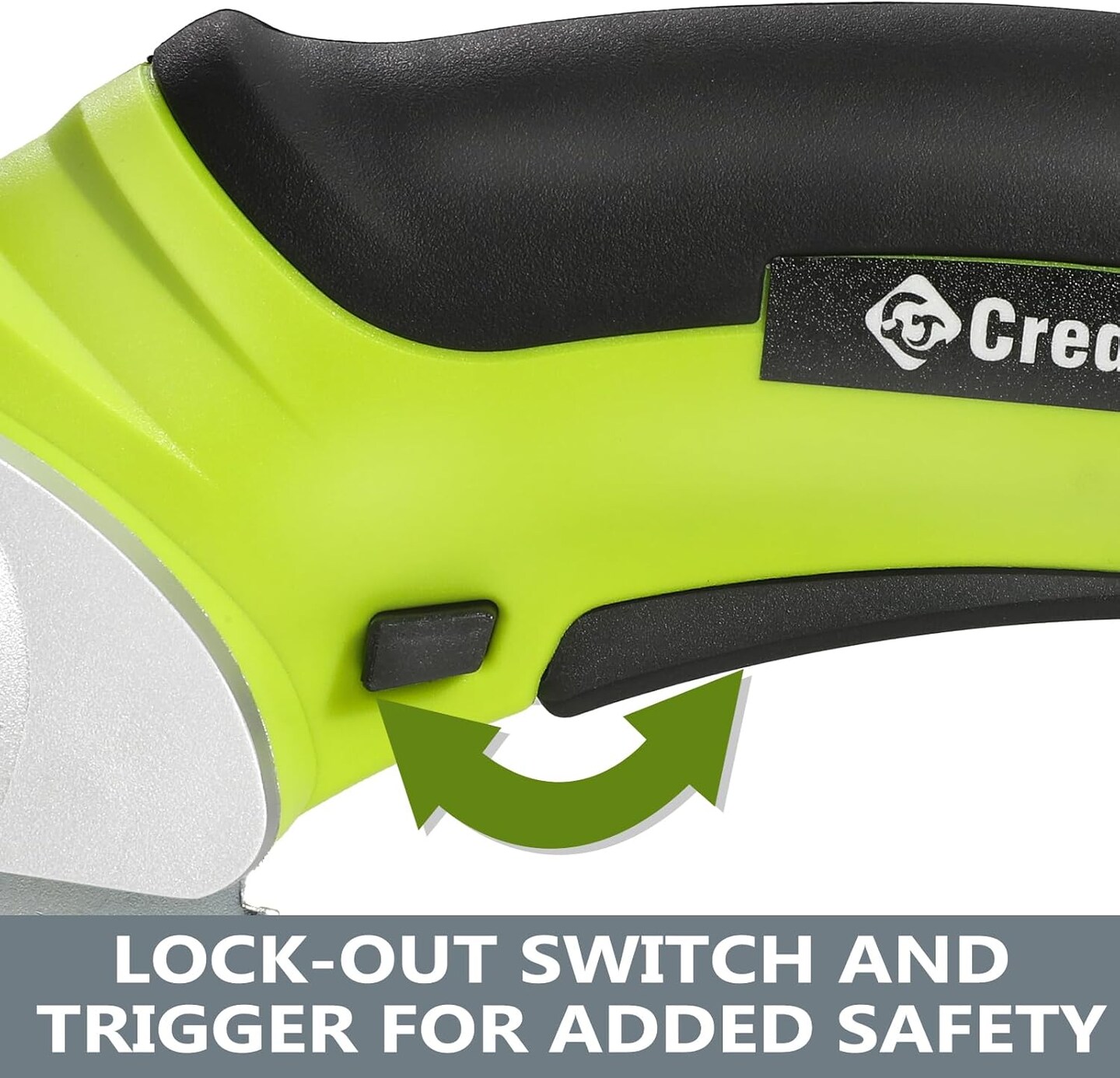 Cordless Electric Scissors, 4.2V Cardboard Cutter Tool for Cardboard Carpet Leather Packages Plastic with Rechargeable Battery Green