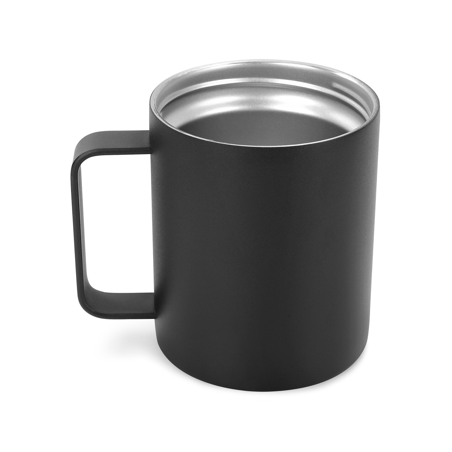 Makerflo 12 oz Powder Coated Camper Mug with Leak-Proof Clear Lid, Ideal for Craft and Personalization (Laser Engraving, UV DTF, Epoxy, and Vinyl)