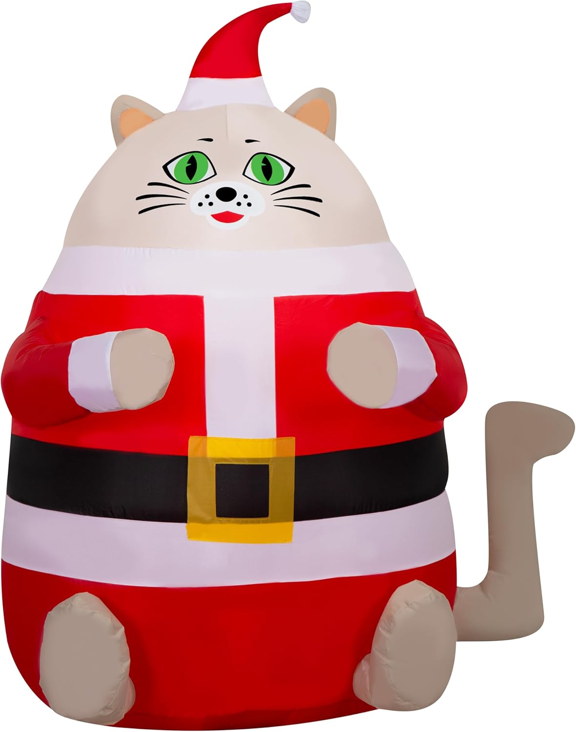 3.5&#x27; Gemmy Airblown Inflatable Christmas Fat Cat in Santa Suit Yard Decoration 881362