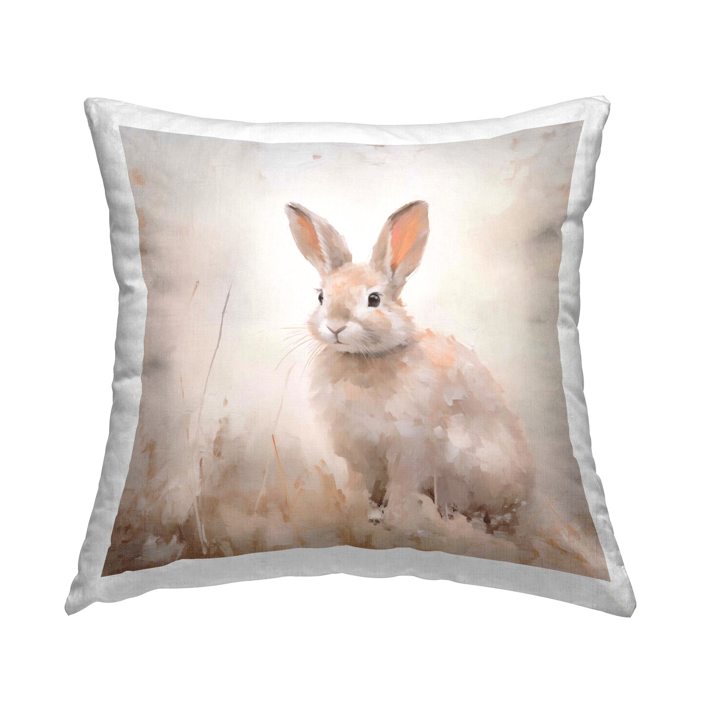 Stupell Industries Neutral Gazing Bunny Decorative Printed Throw Pillow Design by Arlington Prints, 18 x 7 x 18