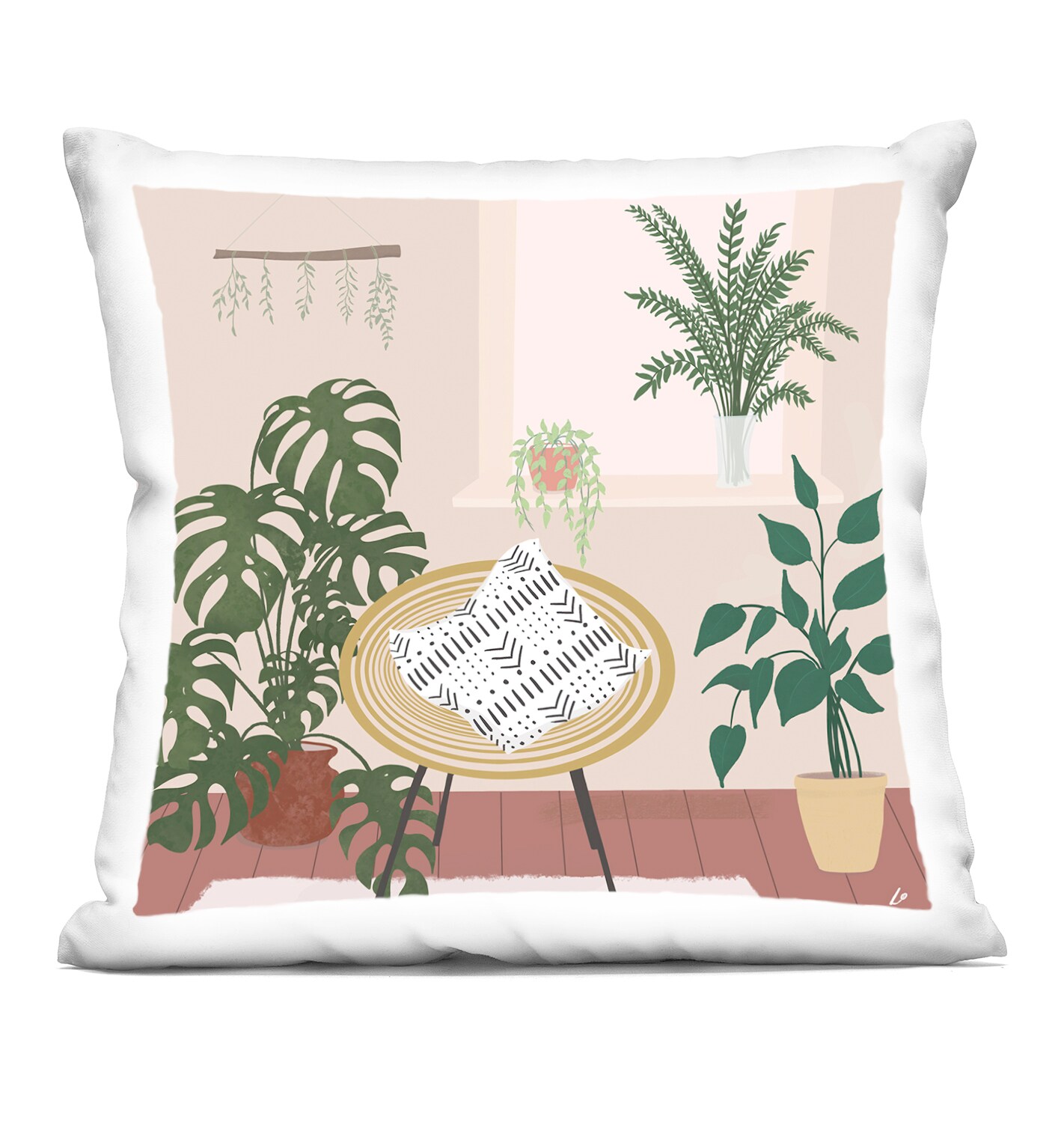 Stupell Industries Plant Filled Boho Space Decorative Printed Throw Pillow Design by Lydia Orange, 18 x 7 x 18