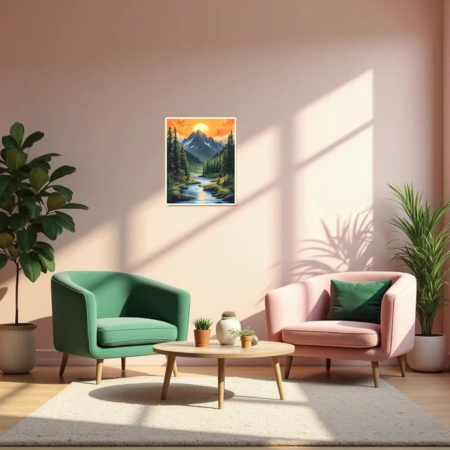 Mountain Paint by Numbers Kit for Adults Beginner Sunset