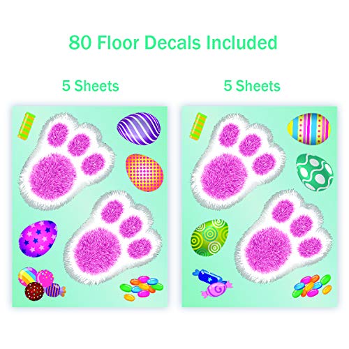 80 Total Paw Print Egg &#x26; Candy Floor Decals