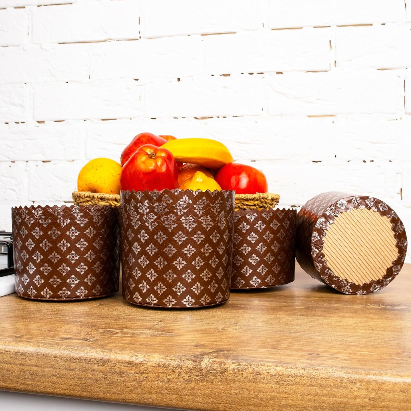 12oz Panettone Paper Baking |Molds - 12pcs, H 3.14x4.33″ W (8cm x11cm) Kulich Mold - Round Panettone Paper Baking Molds - Pans Paper Panettone - Easter Bread Paper Baking Form