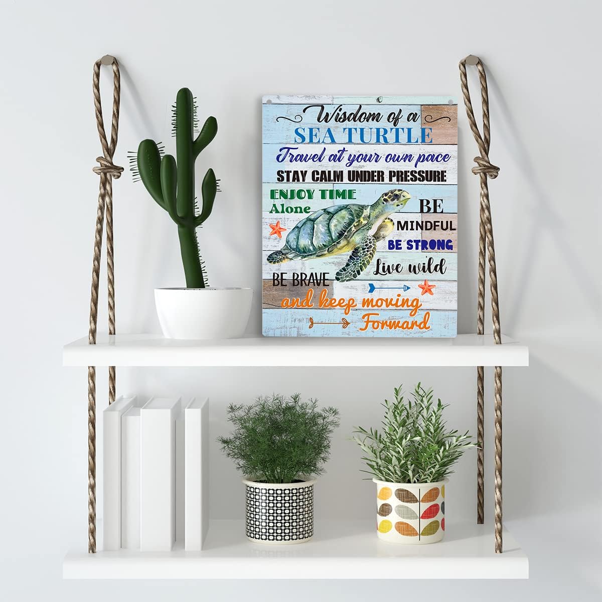 Sea Turtle Wooden Wall Sign 10x8” – Inspirational Home & Office Decor