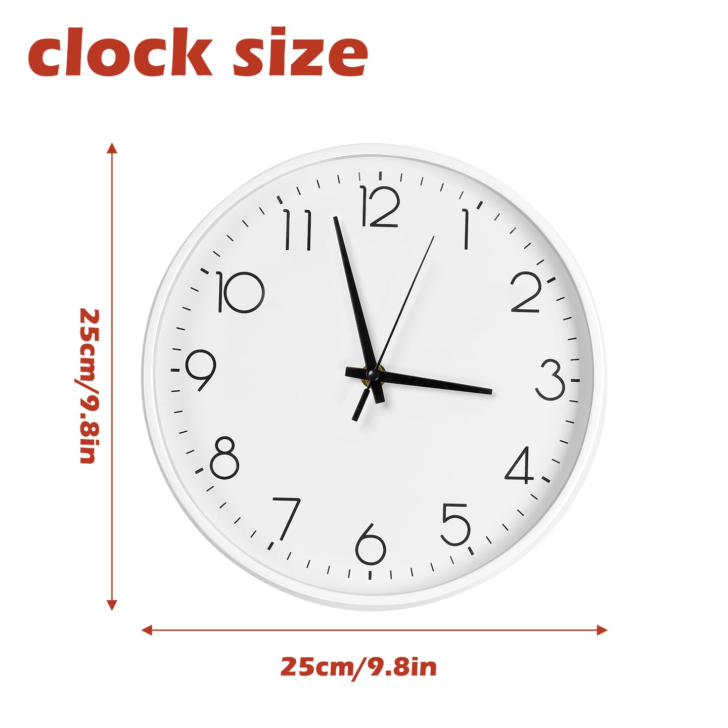 Modern 9.8-Inch Silent Wall Clock – Minimalist Design, Battery Operated