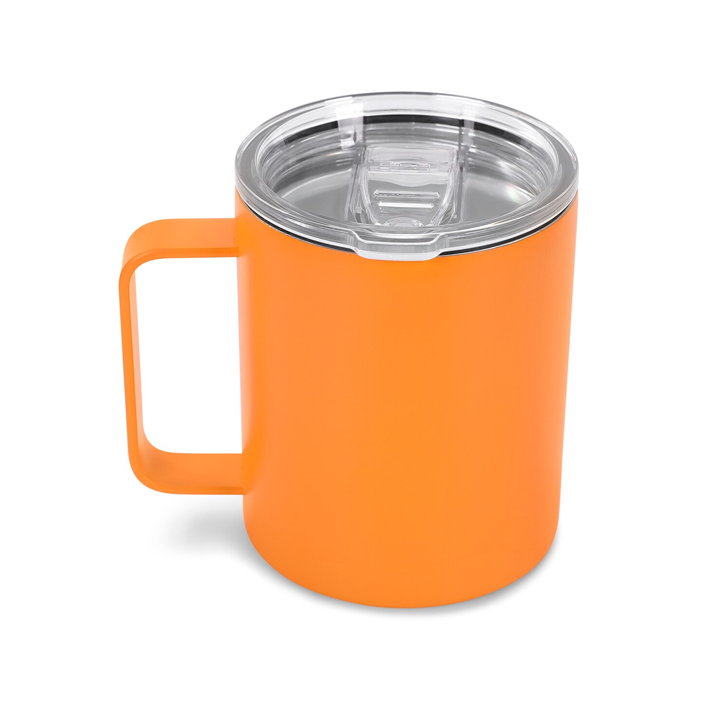 Makerflo 12 oz Powder Coated Camper Mug with Leak-Proof Clear Lid, Ideal for Craft and Personalization (Laser Engraving, UV DTF, Epoxy, and Vinyl)