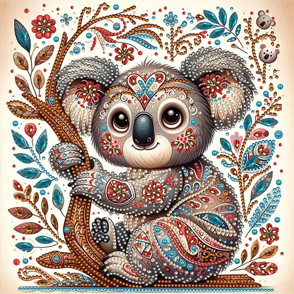 Diamond Painting Kits for Adults Koala, 5D Special Shape Diamond Art Kits for Beginners, Crystal Rhinestones Diamond Painting for Home Wall Decoration Gift 12&#xD7;12inch, Animal