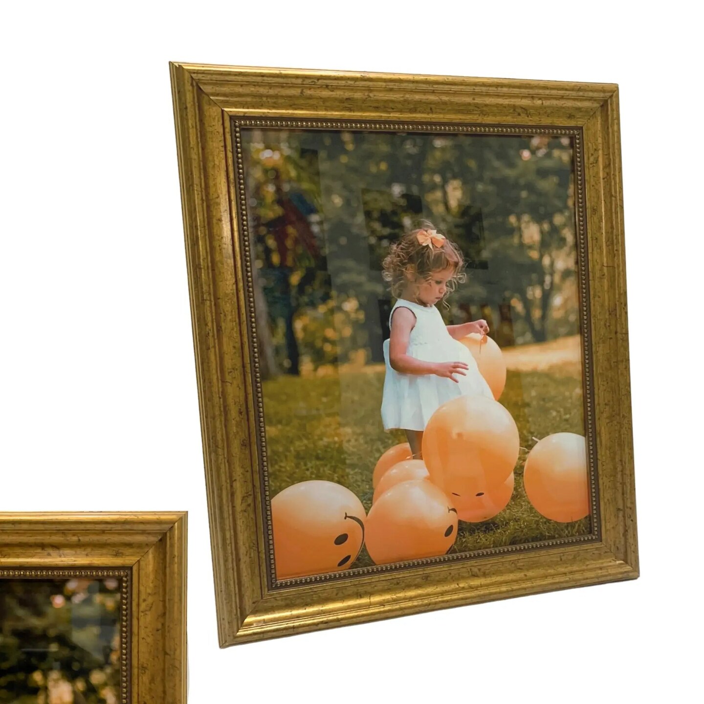 Vintage Gold 6x6 Picture Frame - 6 x 6 Ornate Photo Frame | Scoop Beaded Wall Art Frame Antique