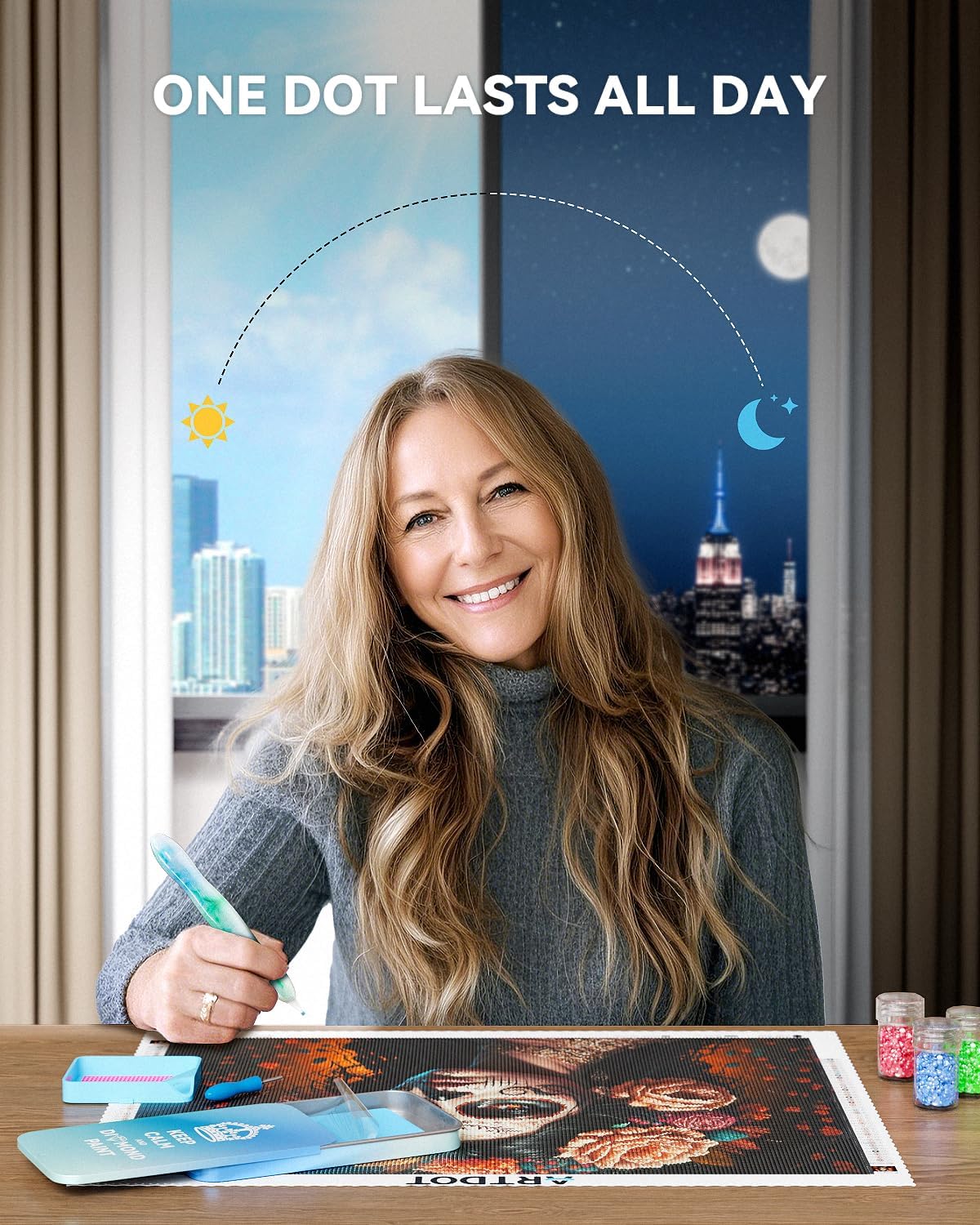 Enduring Stickiness Putty Wax for Diamond Art Kits for Adults,Strong Stickiness Clay Glue with Slide Storage Box for Diamond Painting Accessories and Tools