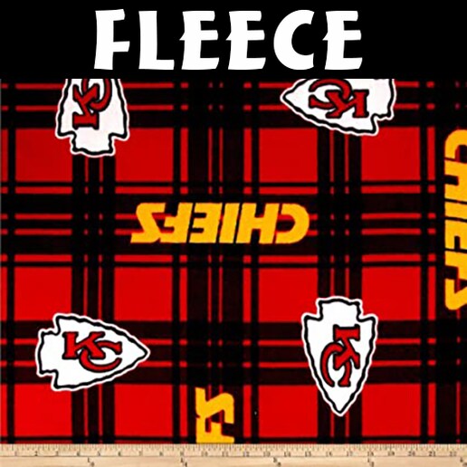 Licensed NFL Kansas City Chiefs Plaid Fleece 6454 Fabric by the Yard