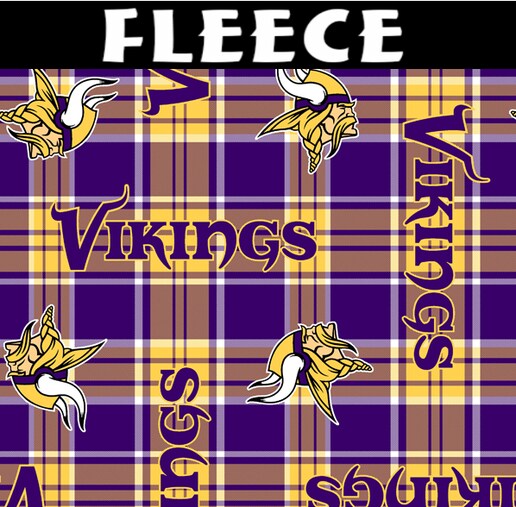 Licensed NFL Minnesota Vikings Plaid Fleece 6437-D Fabric by the Yard