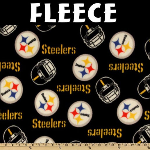 Licensed NFL Pittsburgh Steelers Allover Black Fleece 6320-D Fabric by the Yard