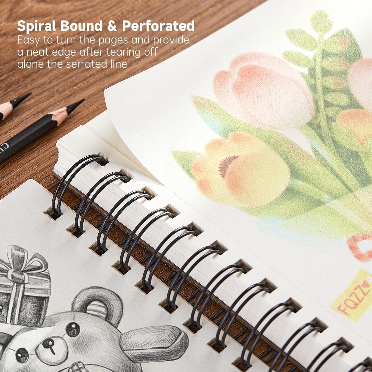 2-Pack 9x12” Sketchbooks – 110 Sheets Each, 68lb/100gsm Acid-Free Mixed Media Paper