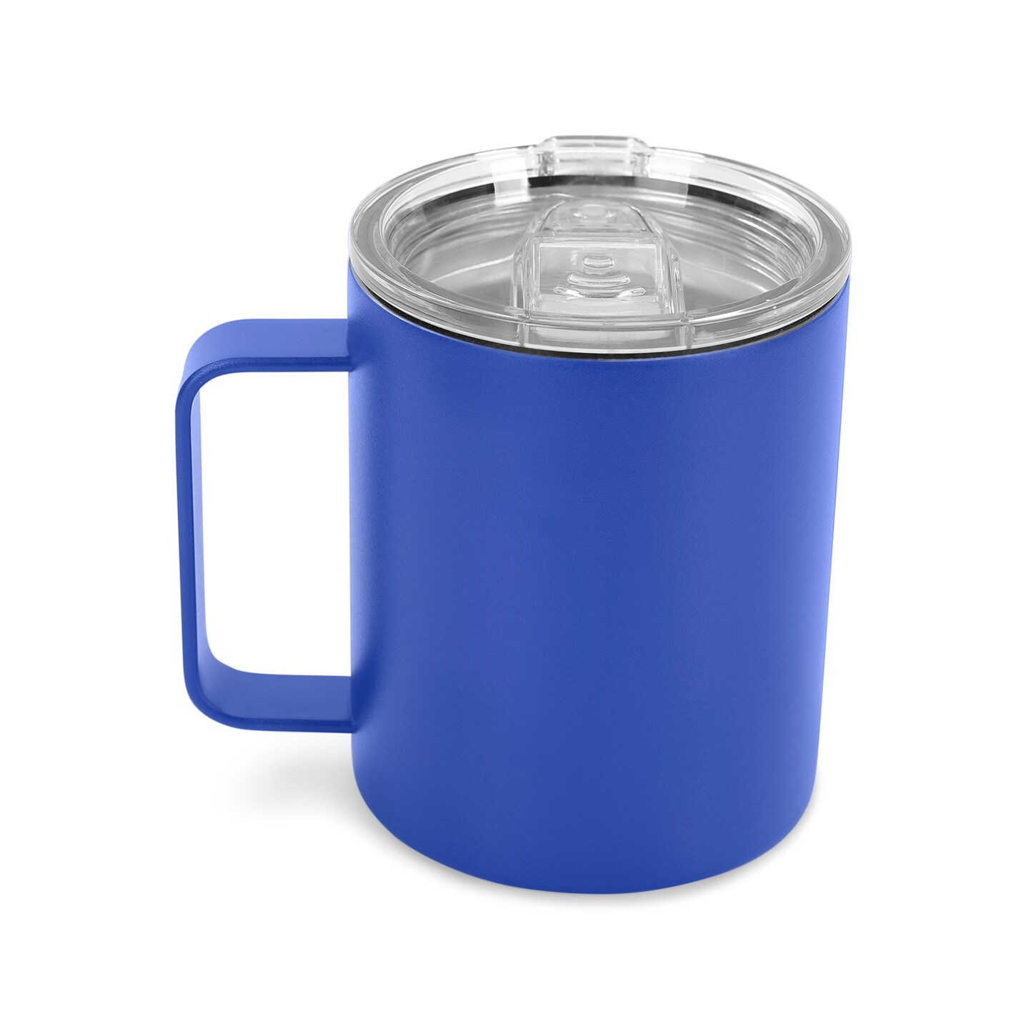 Makerflo 12 oz Powder Coated Camper Mug with Leak-Proof Clear Lid, Ideal for Craft and Personalization (Laser Engraving, UV DTF, Epoxy, and Vinyl)