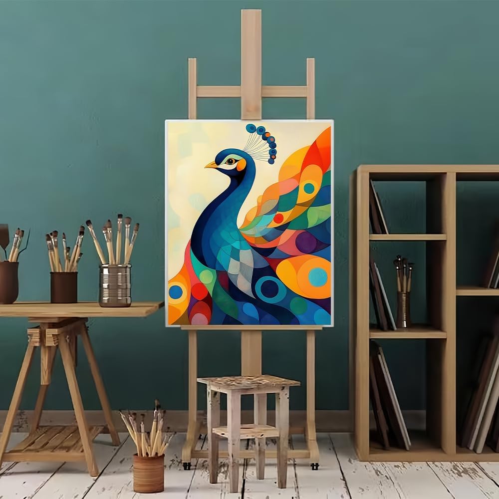 Painting by Numbers for Adults - Peacock Adult Paint by Number Kits for Beginners, Animal DIY Art Craft Kits for Ideal Gift No Frame (16x20 Inch)