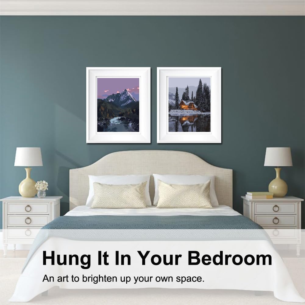 2-Pack Paint by Numbers Kit 12x16” – Beginner DIY Canvas for Adults