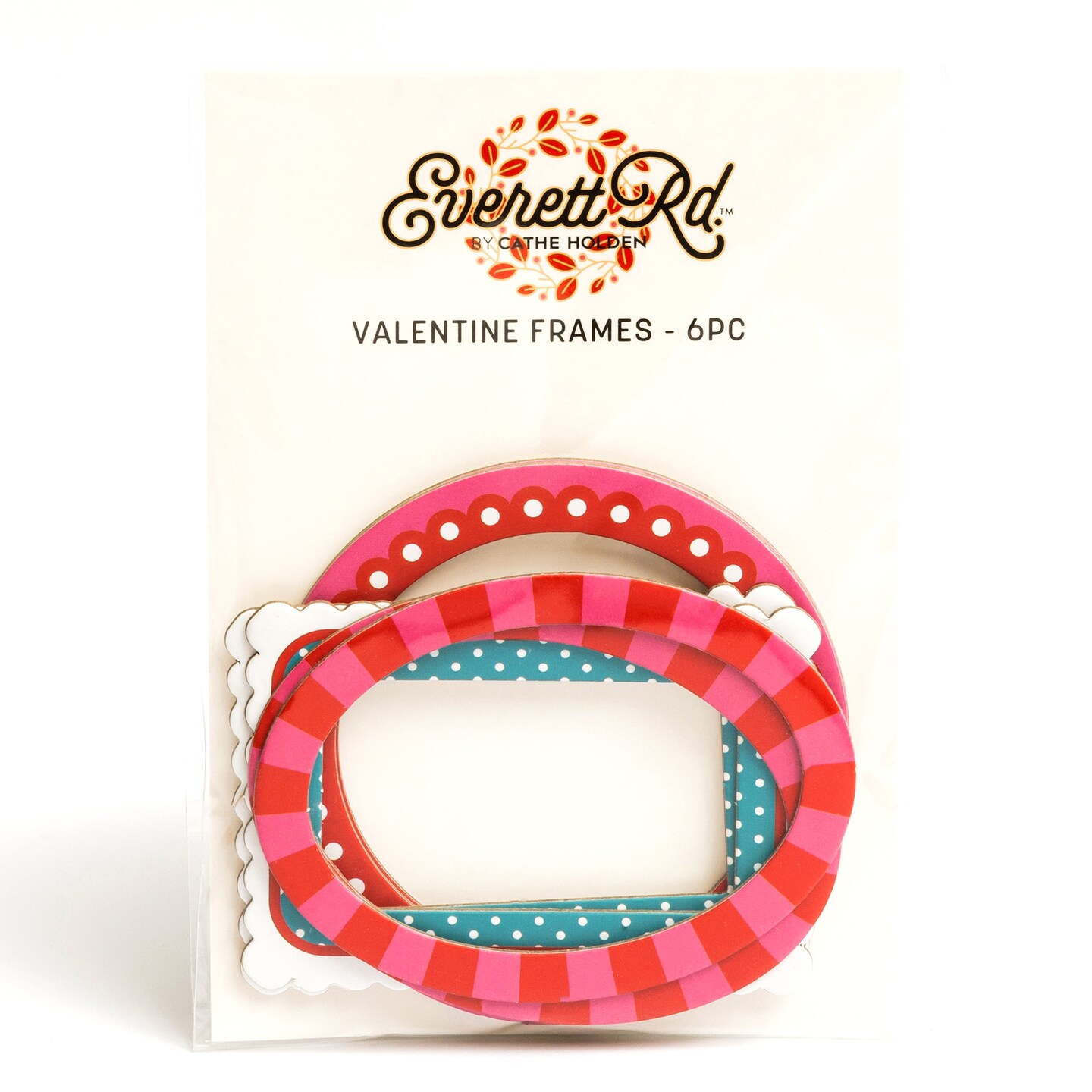 Red, Pink, Blue Diecut Chipboard Frames Everett Rd. by Cathe Holden