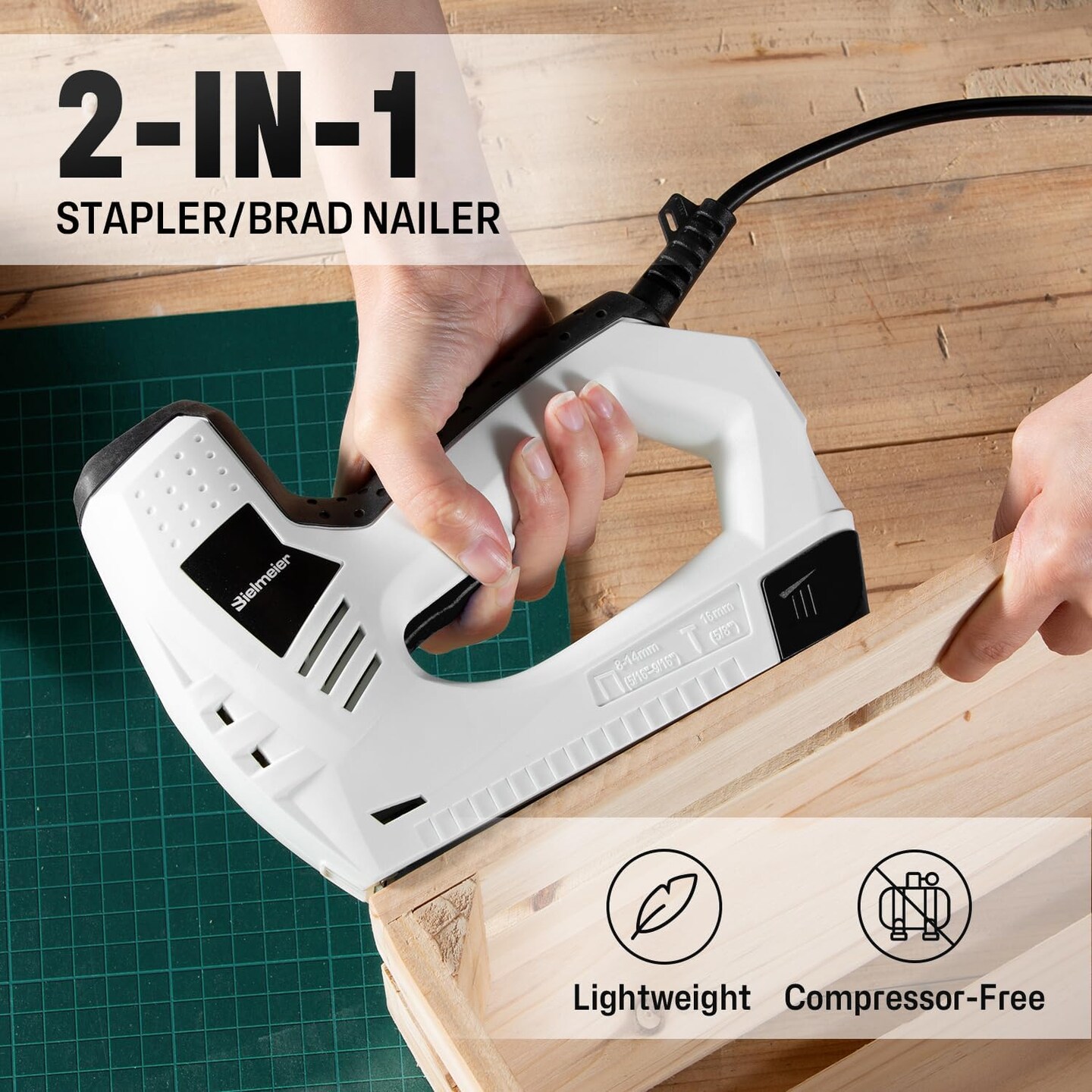Electric Staple Gun, 2-in-1 Staple Gun Brad Nailer Including 2000Pcs Staples and Nails, 120V Corded Nail Gun Electric Stapler Heavy Duty for DIY Projects, Upholster and Woodworking