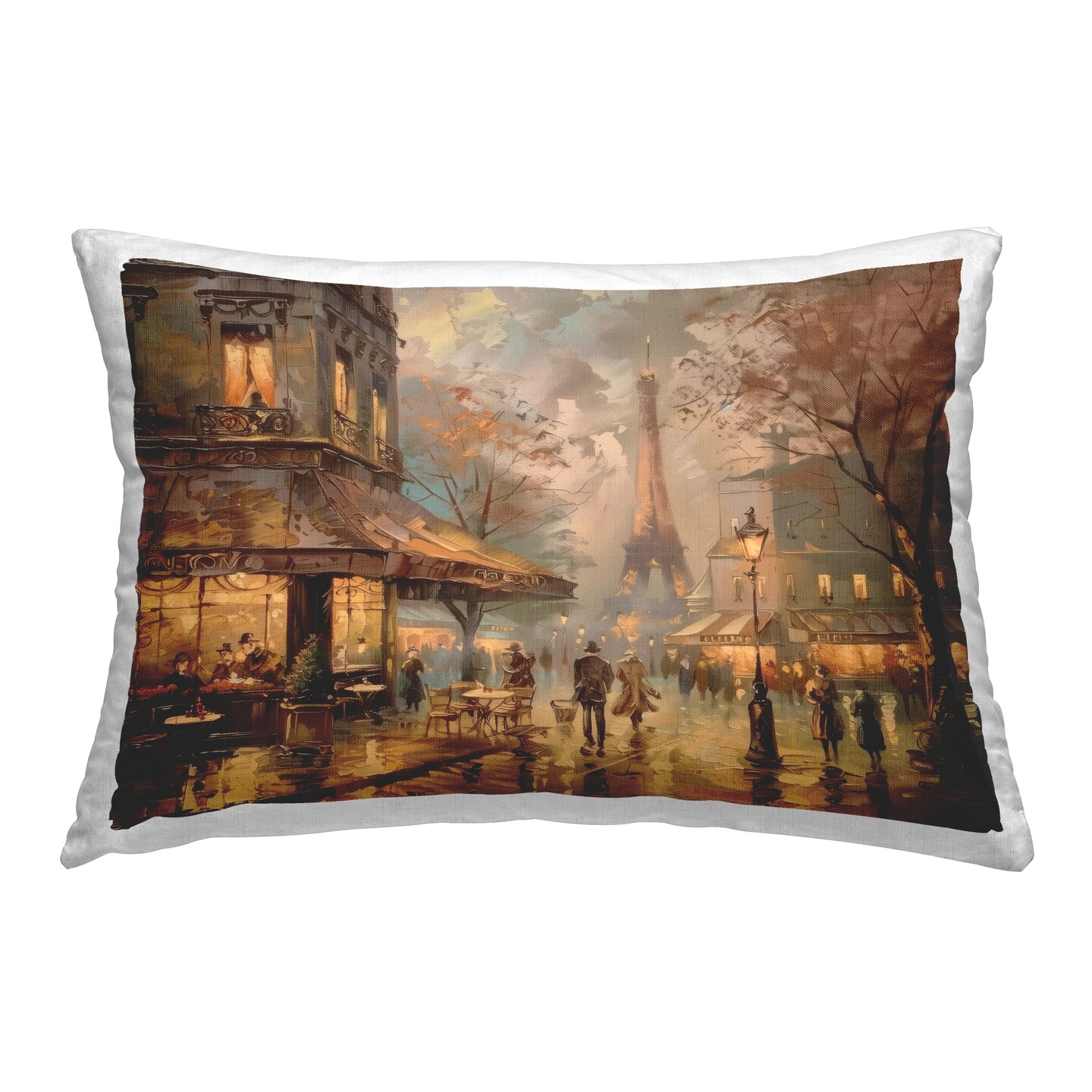 Stupell Industries Parisian Fall Townscape Decorative Printed Throw Pillow Design by LSR Design Studio, 14 x 7 x 20