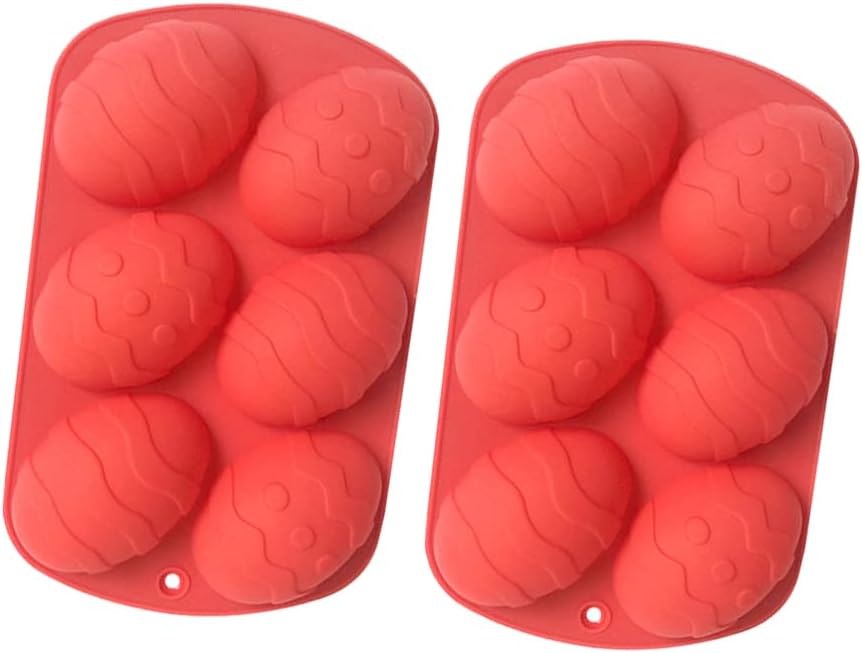 2 Pieces Easter Silicone Egg Mold Egg Shape Baking Chocolate Candy Mold for Easter Theme Party Decoration