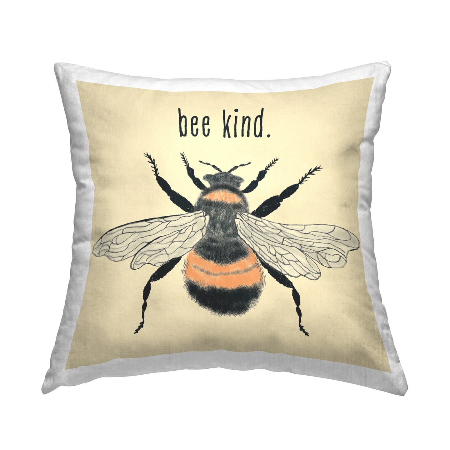 Stupell Industries Bee Kind Detailed Bumble Decorative Printed Throw Pillow Design by Carrie Cantwell, 18 x 7 x 18