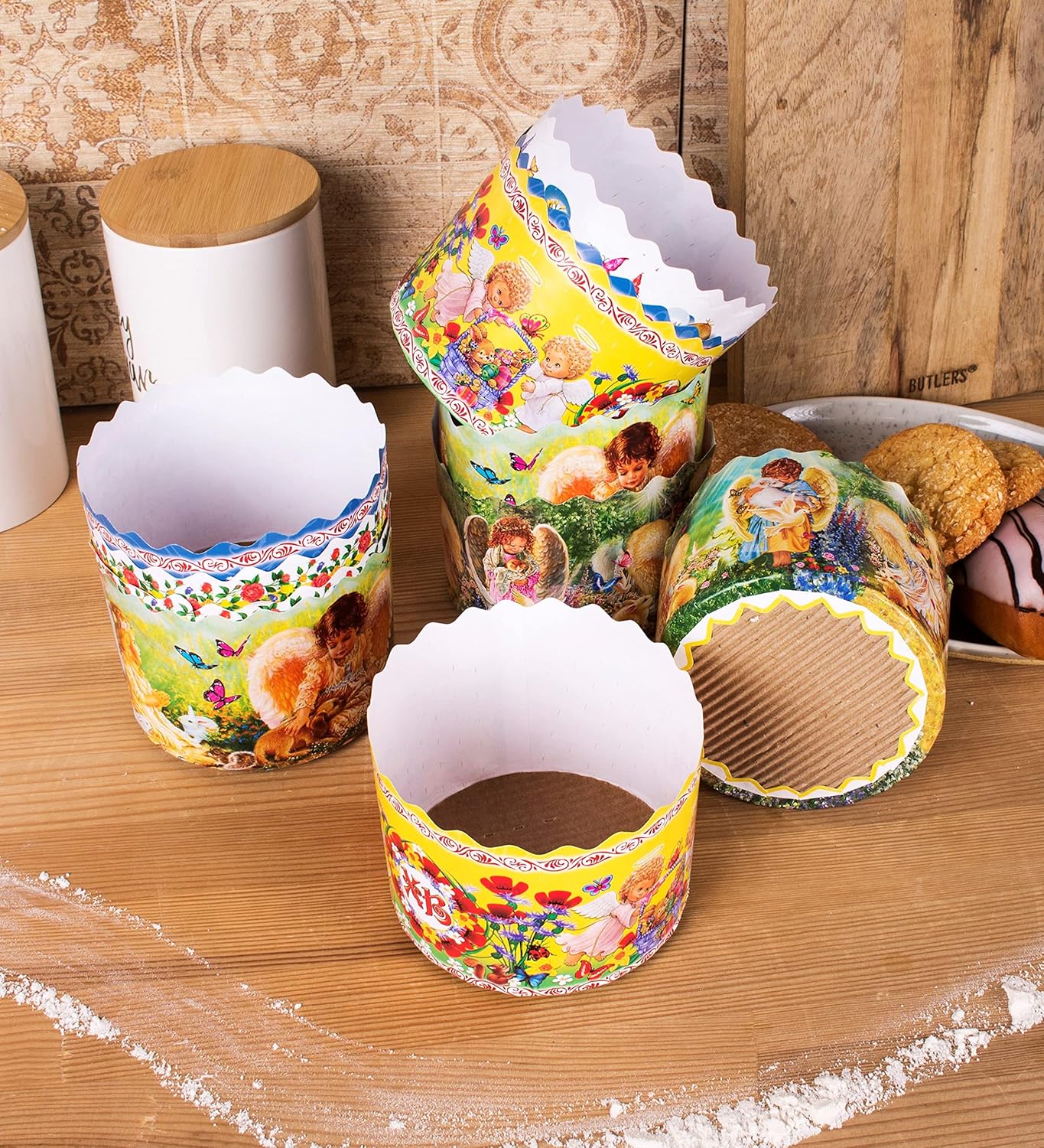 12 oz Easter Bread Baking Paper Molds | 12 Pack Forms | Round Non Stick Kulich Paska Mold - Panettone Paper Mold W 4.33 x H 3.35-In