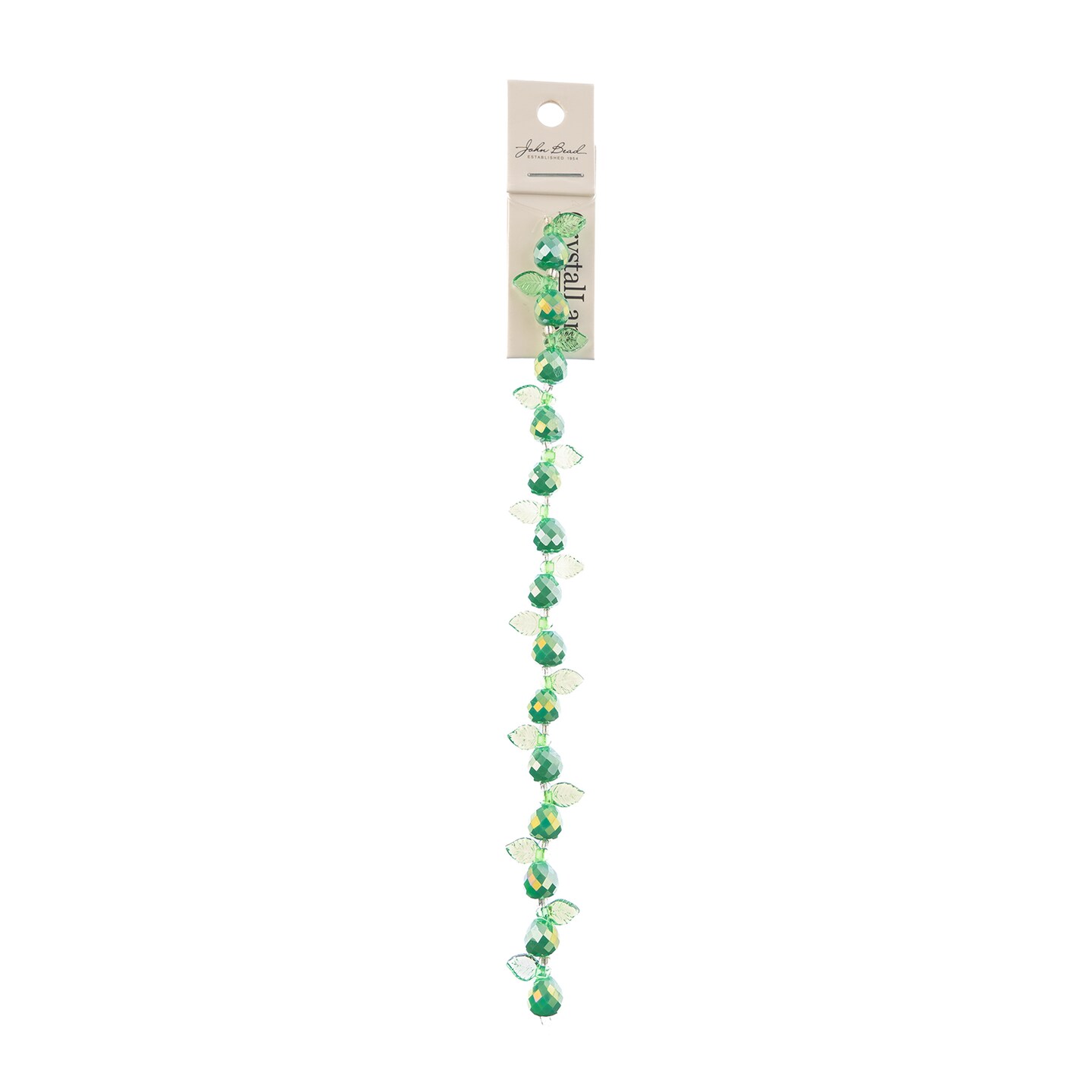 Crystal Lane DIY Glass Garden Pears with Leaf Bead Strand, 14pcs