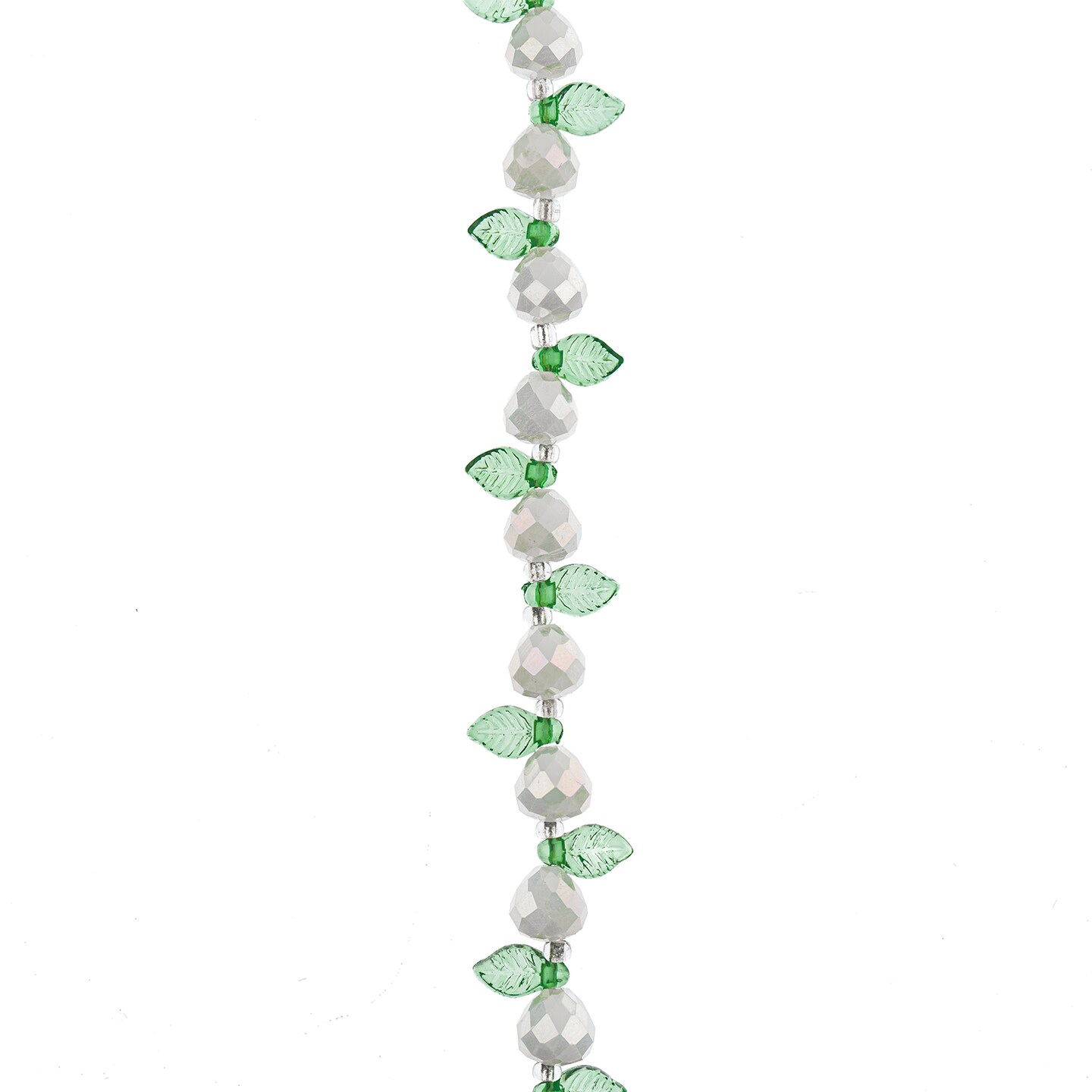 Crystal Lane DIY Glass Garden Pears with Leaf Bead Strand, 14pcs