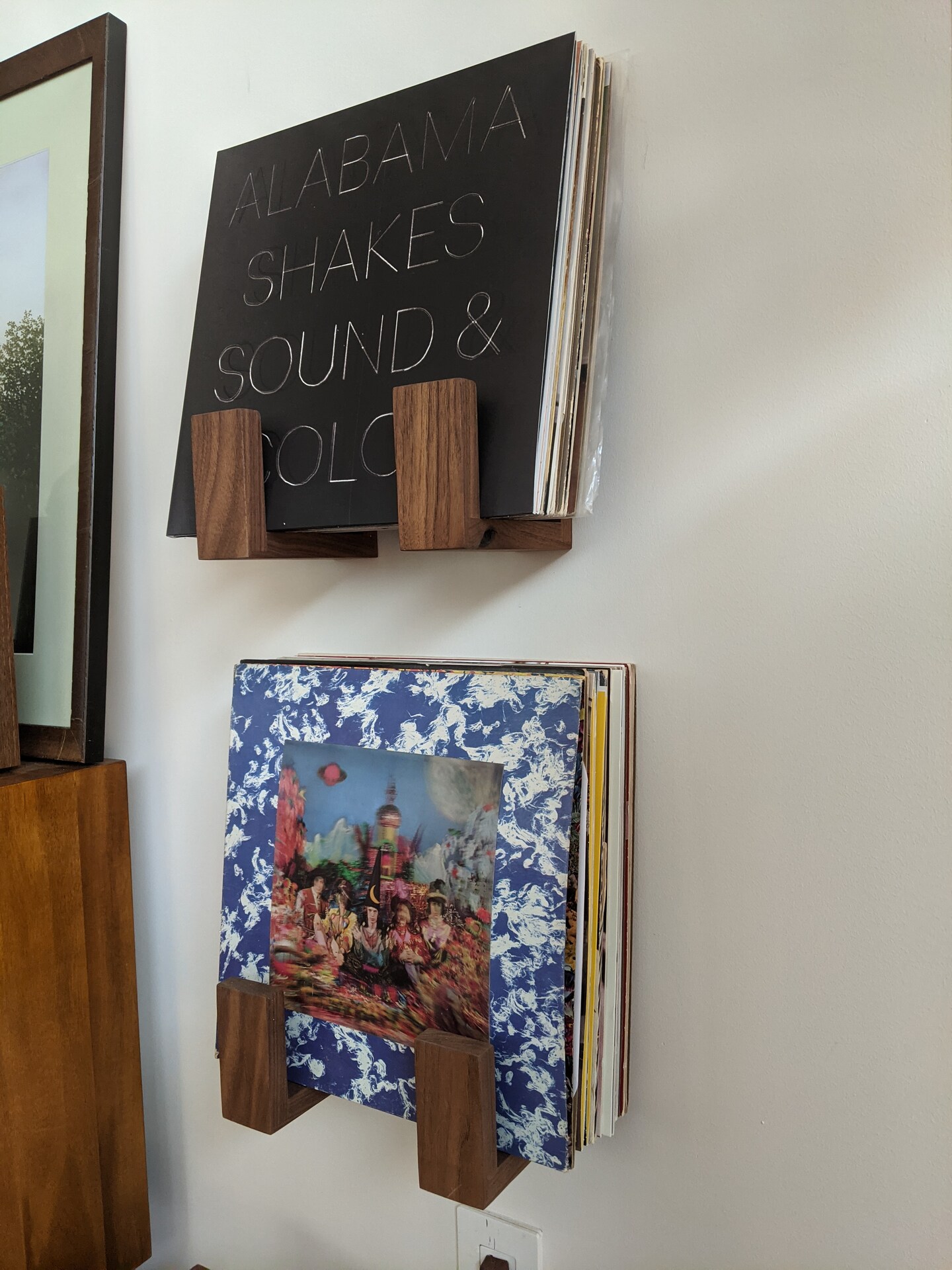 product name is Vinyl Wall Holders Set, Record Holders - Pair of Two, Wall Mounted