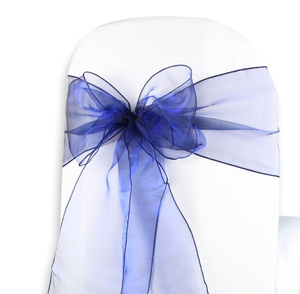 10pcs Organza Chair Sashes Tulle Chair Bows Tie Ribbon for Wedding Birthday Party Ceremony Special Events Banquet Venue Hotel Decoration