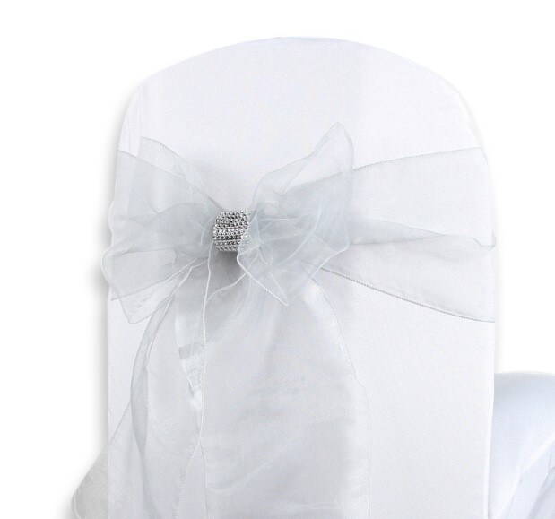 10pcs Organza Chair Sashes Tulle Chair Bows Tie Ribbon for Wedding Birthday Party Ceremony Special Events Banquet Venue Hotel Decoration