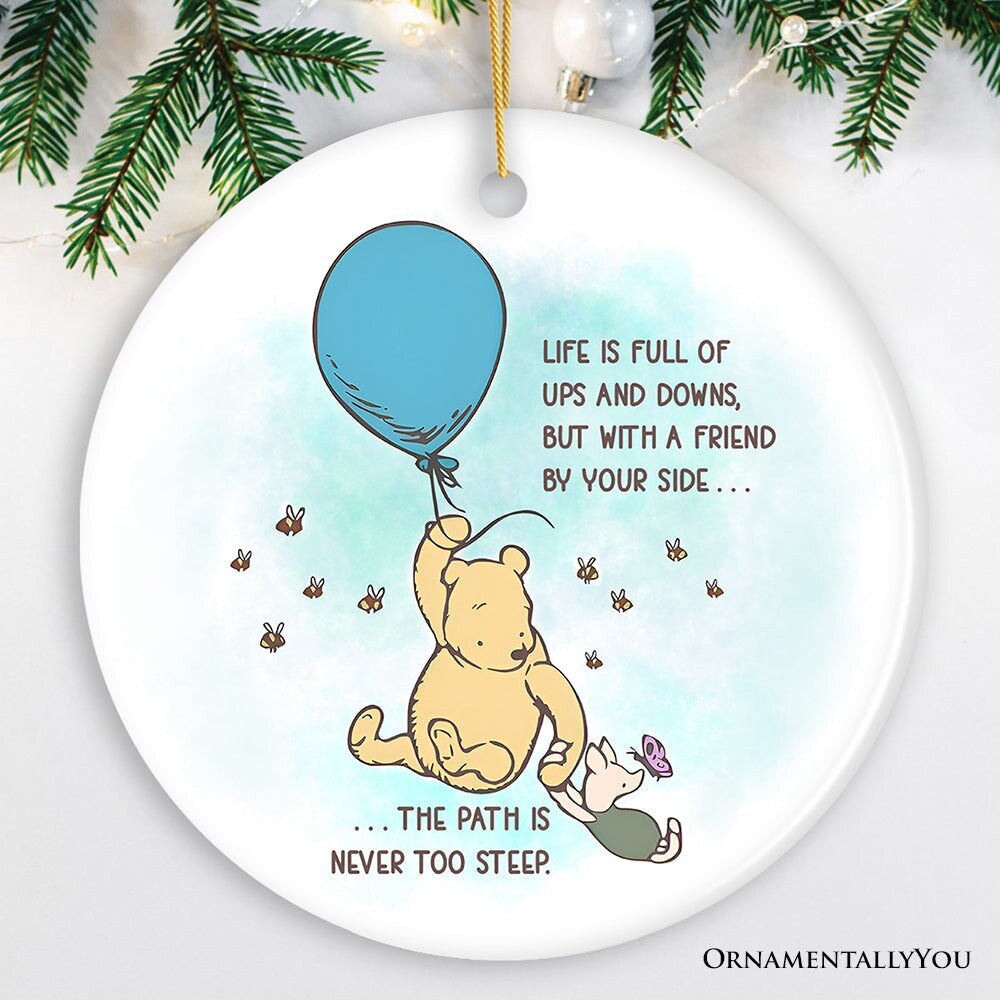 Life&#x27;s Ups and Downs are Easier With a Friend Ornament, Pooh Bear&#x27;s Uplifting Quote Christmas Keepsake and Decor