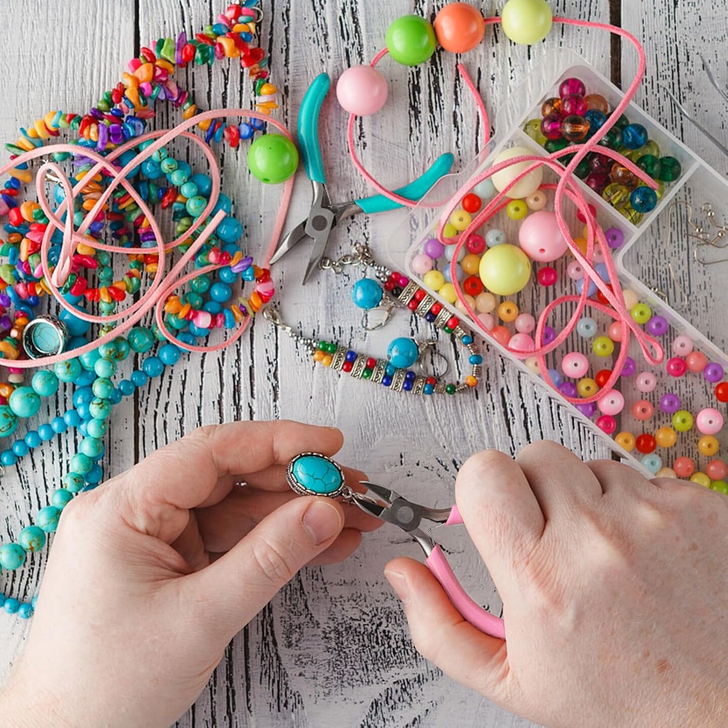 4Pcs Jewelry Pliers Set Jewelry Making Pliers Tools Kit Include Jewelry Making Needle Nose Chain Nose Round Bent Pliers Wire Cutter for Bracelet Beading DIY Craft Jewelry Making Supplies