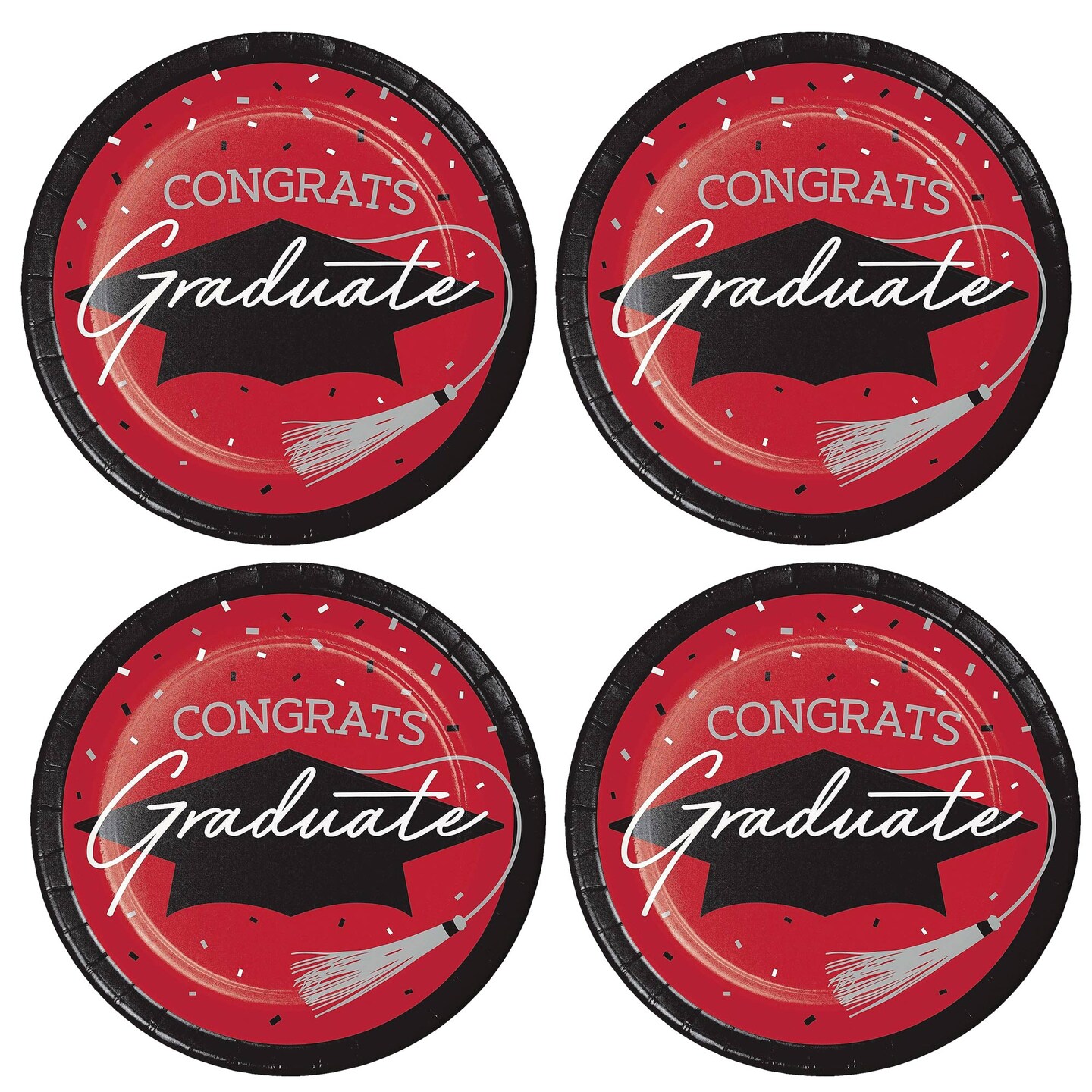 Creative Converting School Spirit Red Graduation Dinner Plates 54 Count