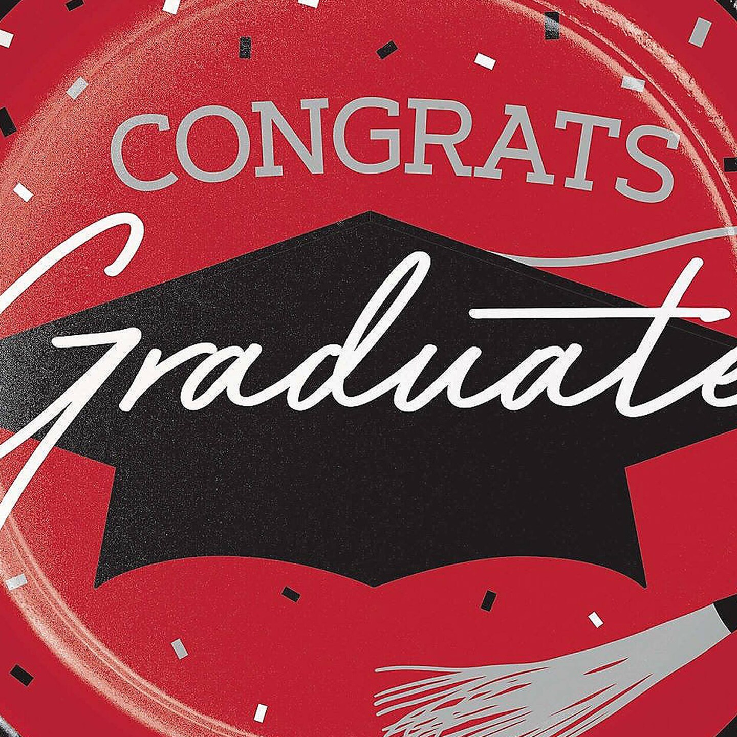 Creative Converting School Spirit Red Graduation Dessert Paper Plates 54 Count