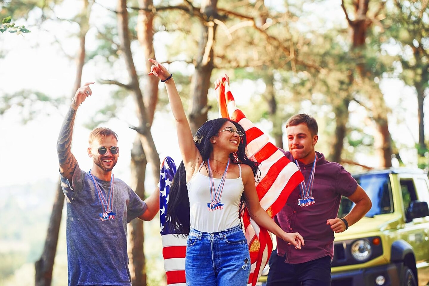 36PCS Fourth/4th of July Necklaces Beads: Patriotic Accessories Bulk Memorial Day Party Favors Decor Decorations-Star Uncle Sam Hats