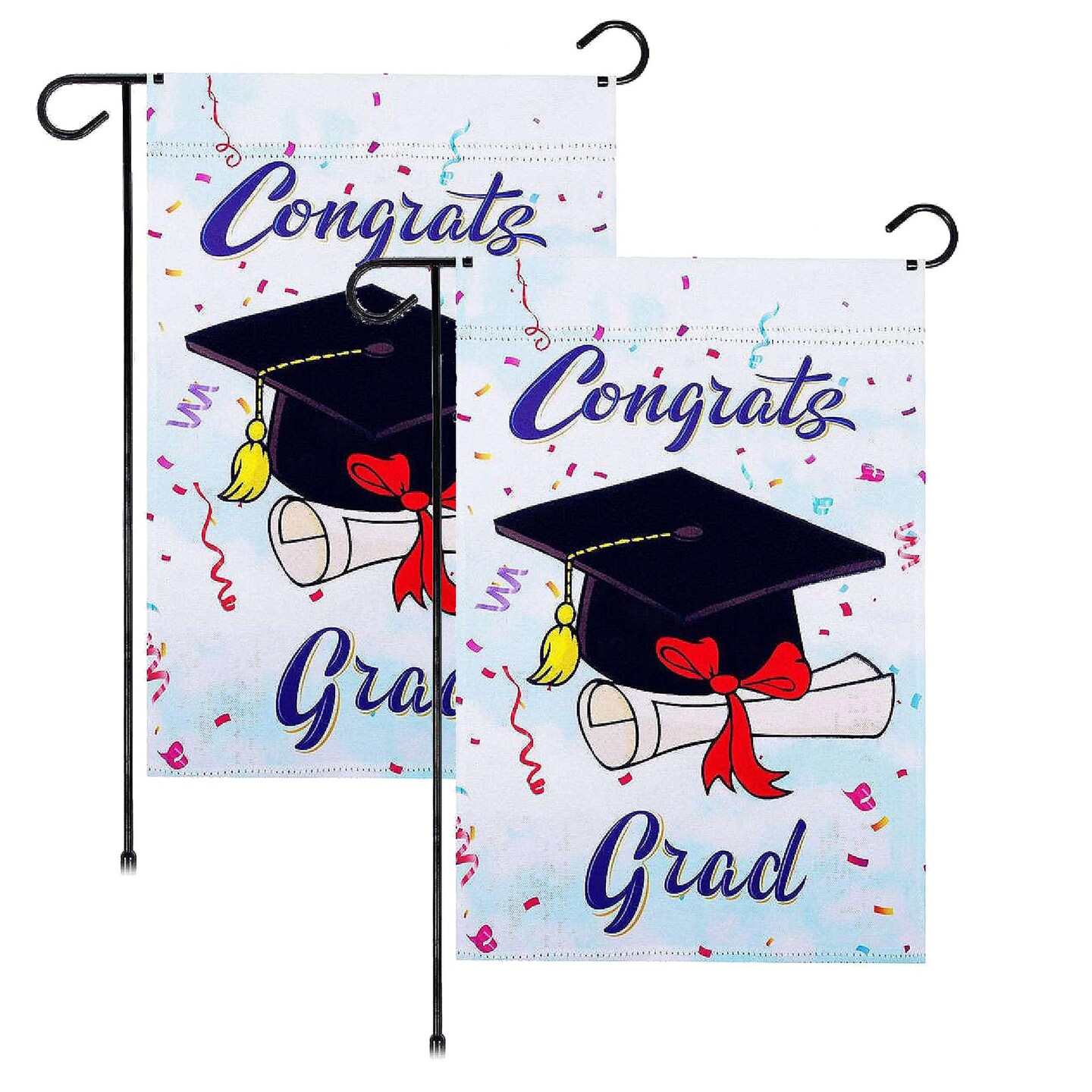G128 Happy Graduation Garden Flag 12&#x22; x 18&#x22; Double Sided