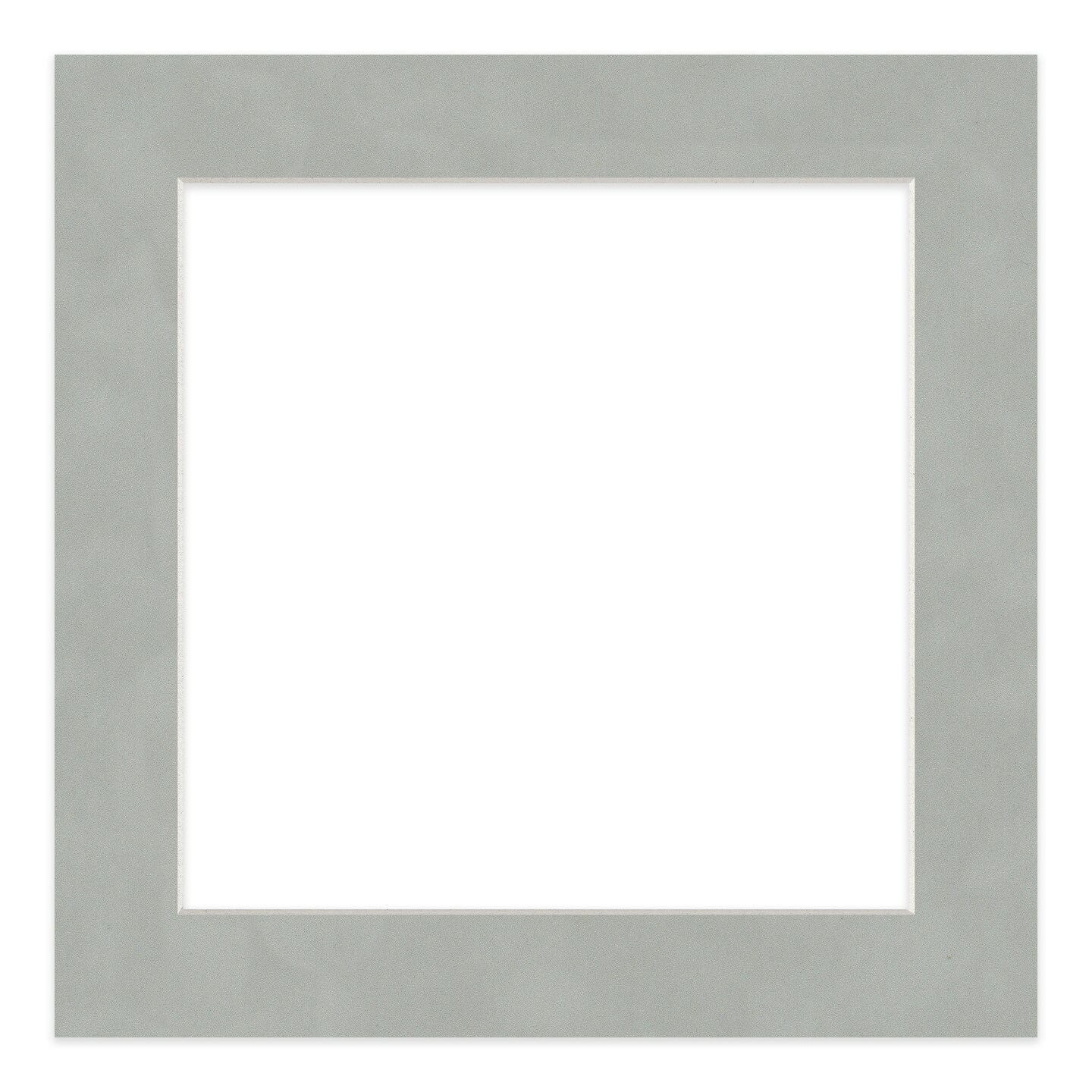 Light Grey Suede Mat Board for 10x10 Frames - Fits 8x8 Photos