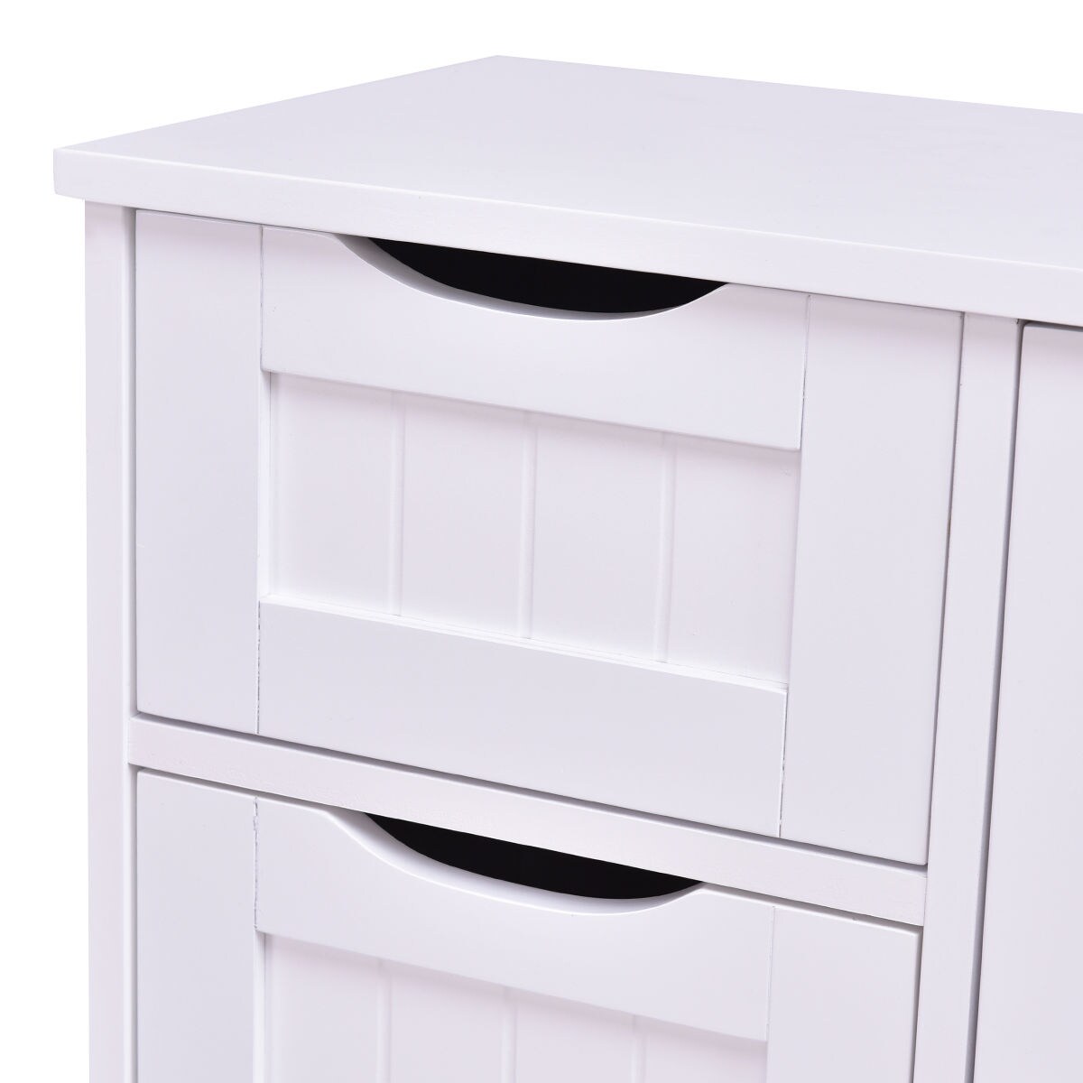 White 4-Drawer MDF Storage Cabinet with Adjustable Shelf for Bathroom or Bedroom